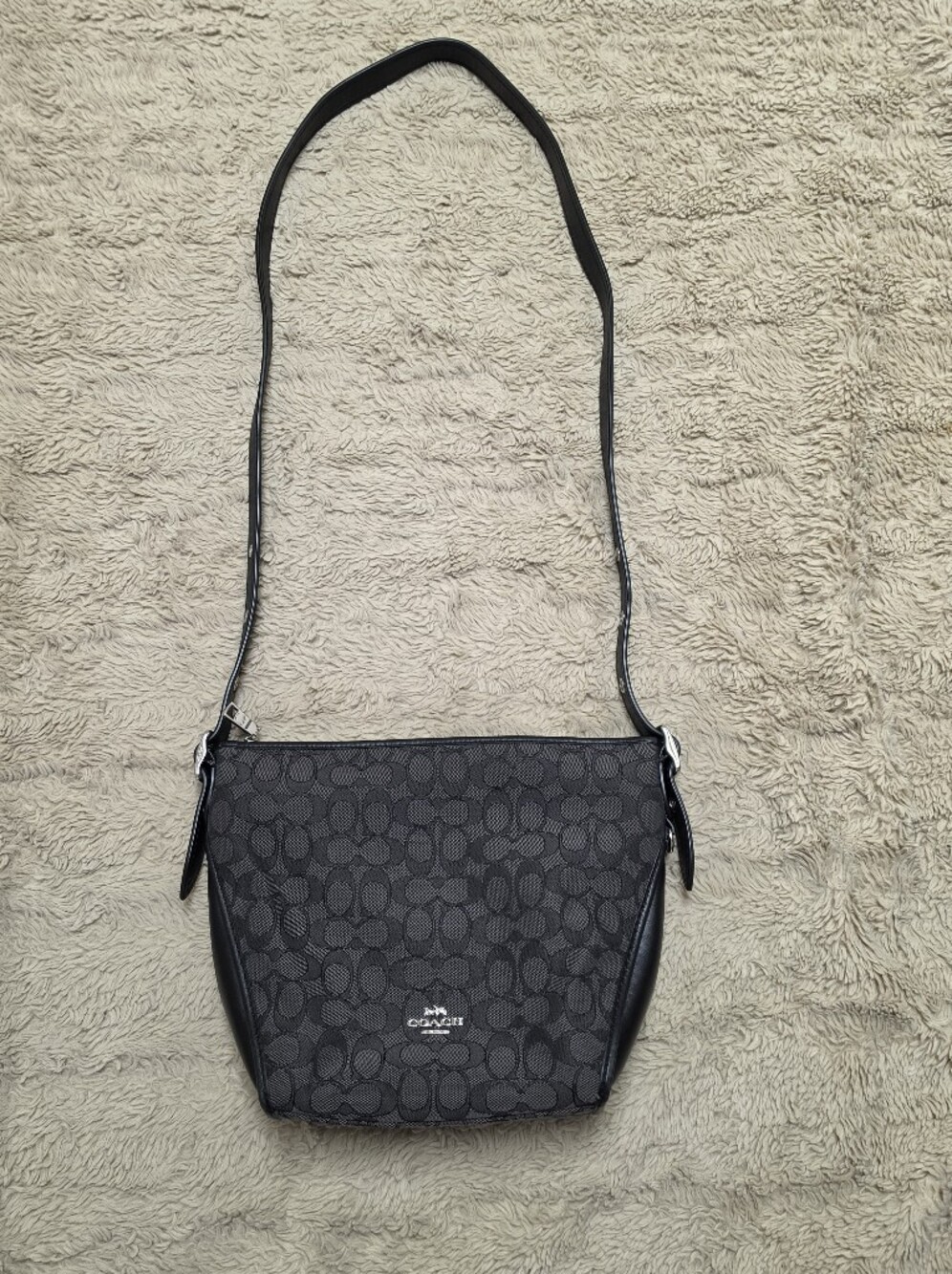 Coach 25697 Black Signature Crossbody Bag